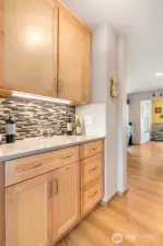 Tons of cabinets and counter space.