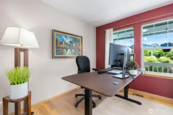 Front room, used as an office but would be a great formal dining area, sitting room or flex space.