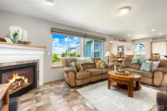 Cozy gas fireplace for those cooler days!