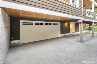 Spacious two car garage.