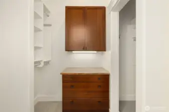 Custom closets in primary.