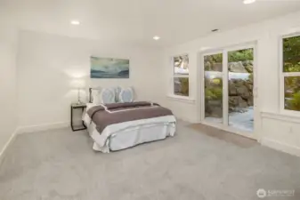 One of two bedrooms on the lower level.