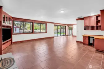 Office nook in the rear of living room