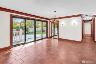 Large sliding glass doors off dining room