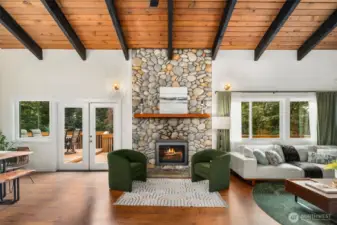 We spent many a cozy winter day next to the river rock fireplace, coffee in hand, cat in lap.