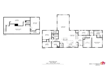 Floor plan of main floor and basement - 640 SF not shown