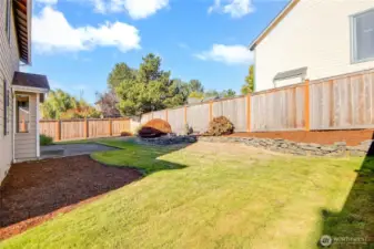 New fence in private backyard.