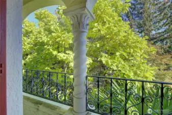 Juliet balcony and view.