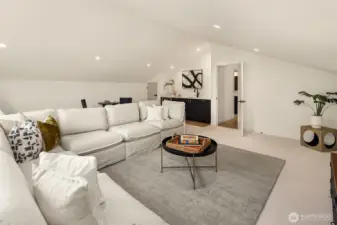 Upstairs rec room complete with wet bar and beverage center