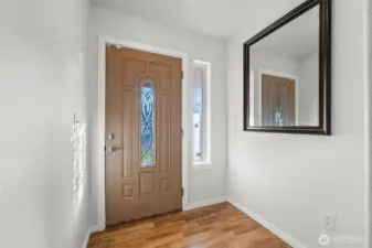 Inside facing the front door