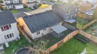 aerial of backyard