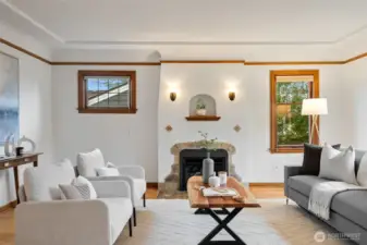 Coved ceilings with picture rail trim