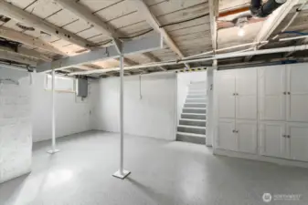 View of basement with epoxy finiished floors