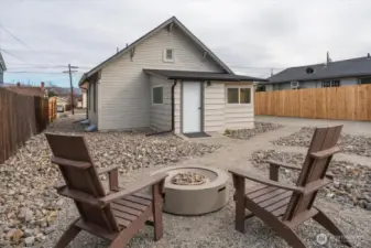 Backyard View with fireplace