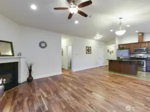 Gas fireplace. Fan/light with remote.