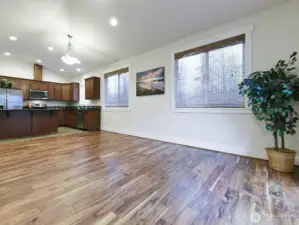 Light and Bright with plenty windows. Engineered flooring. Window blinds stay with home.