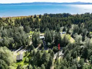 Arrow shows property with the Willapa Bay beyond. This is truly a magical place to vacation or live full time.