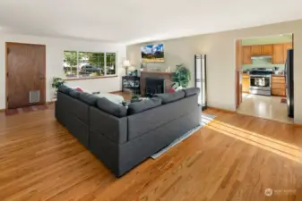 This space can be so versatile! Kitchen is just steps away.