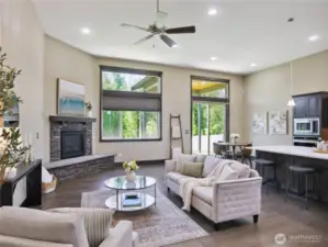 Note the well placed can lights, and the gas fireplace. This home also features a heatpump that keeps the home eficiently comfortable with heat and AC.