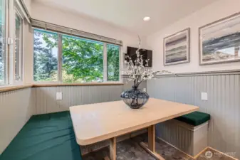 Custom built-in Kitchen Nook with bench seating