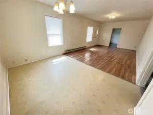 Dining area facing living area