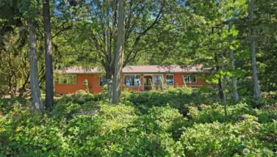 Front elevation of the house as seen from the bluff