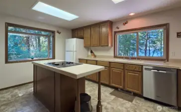 Kitchen with view west