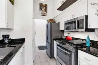 Kitchen looking north.