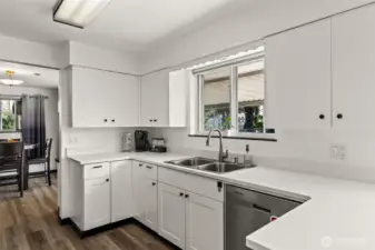 Kitchen looking towards dining area