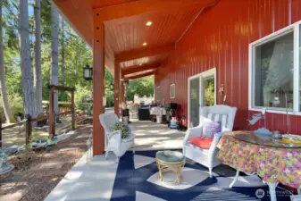 Covered porch of apartment