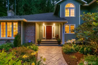 Stamped concrete walk way