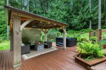 Gazebo with attached heaters above