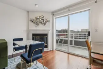 Enjoy a cozy fireplace and your own private balcony.