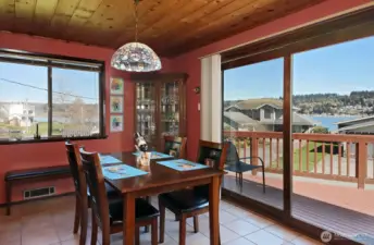 Dining room. Sliding door for deck access.