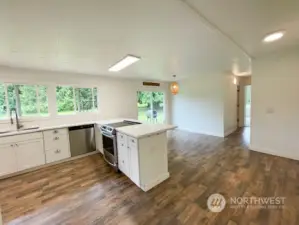 Eating Space off the Kitchen and Slider to Deck.