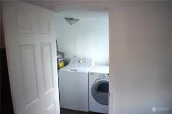 Utility room off dining room. Washer and dryer stay.