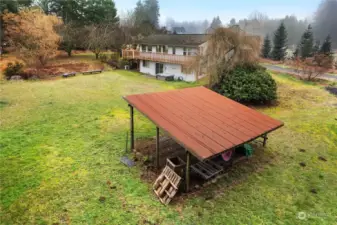 BACK YARD AND STORAGE FOR YARD TOOLS