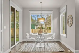 Great dining space flooded with natural light