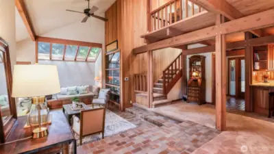 Open and airy living area with style and charm characterize this home.