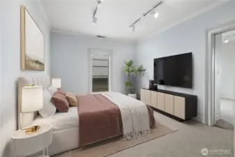 Virtually Staged Upper Level Upper Bedroom