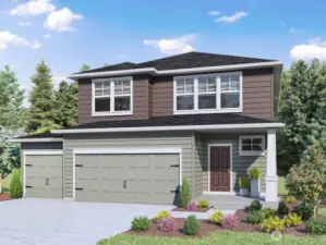 Ballard Plan Marketing Rendering - Depictions of homes or other features are artist conceptions. Hardscape, landscape, and other items shown may be decorator suggestions that are not included in the purchase price and availability may vary. No view is promised. Views may also be altered by subsequent development, construction and tree growth and landscaping.