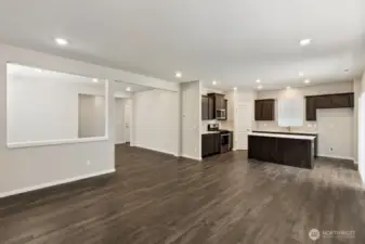 Great room and kitchen