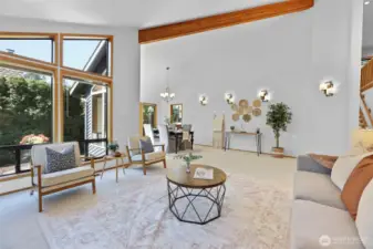 Natural light flooding the living room.