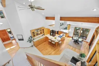 Look at the height of the ceilings and rich wooden beams.