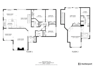 Home is complete with, 4 bedrooms and 2 full baths. One bedroom is currently utilized as an office. There's also a utility sink and additional cabinets in the laundry room.