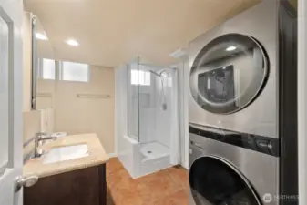 New washer and dryer downstairs