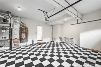 interior of 2 car garage