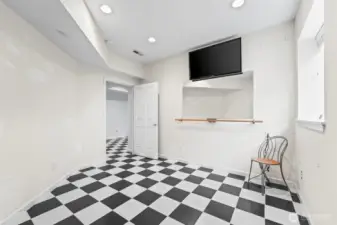 Another flex room used as a workout room
