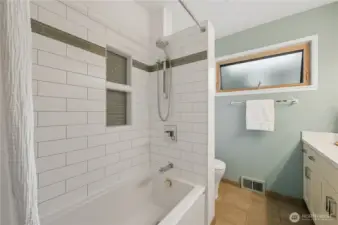 Refreshed main floor full bath.