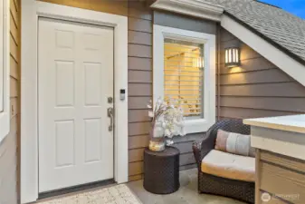 A sheltered pathway welcomes you to your new condo!